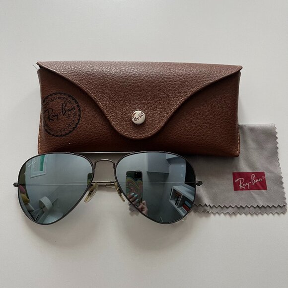 Ray-Ban Mirrored Aviator Sunglasses - Picture 1 of 3
